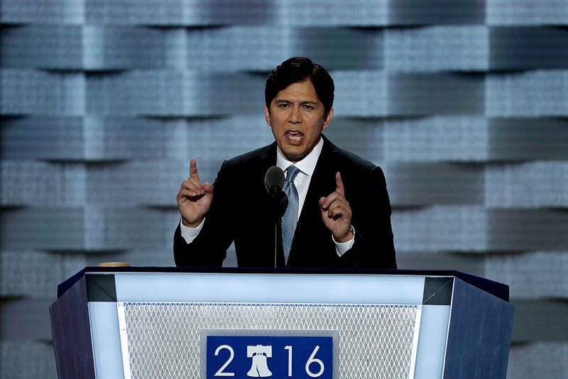 California State Senator Kevin de Leon delivers a speech on the first day of the Democratic National Convention at the Wells Fargo Center, July 25, 2016 in Philadelphia, Pennsylvania.