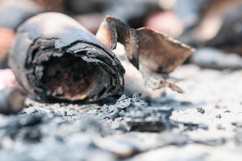 Burnt remains of July 4th fireworks.
