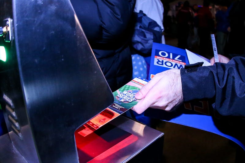 World Series ticket being scanned at Citi Field