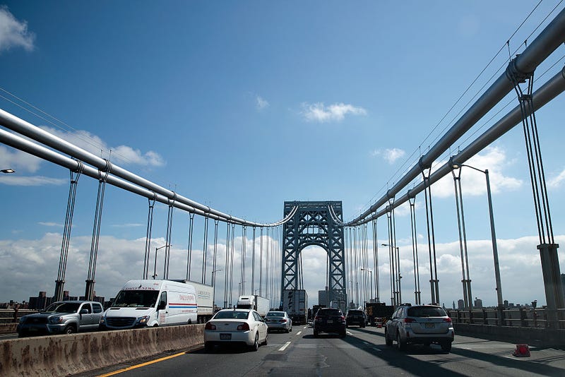 Cars travel across the George Washington Bridge, September 7, 2016 over the Hudson River between Fort Lee, New Jersey and New York City.