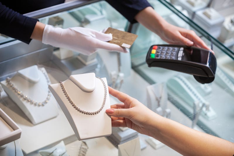Exchange at jewelry counter.