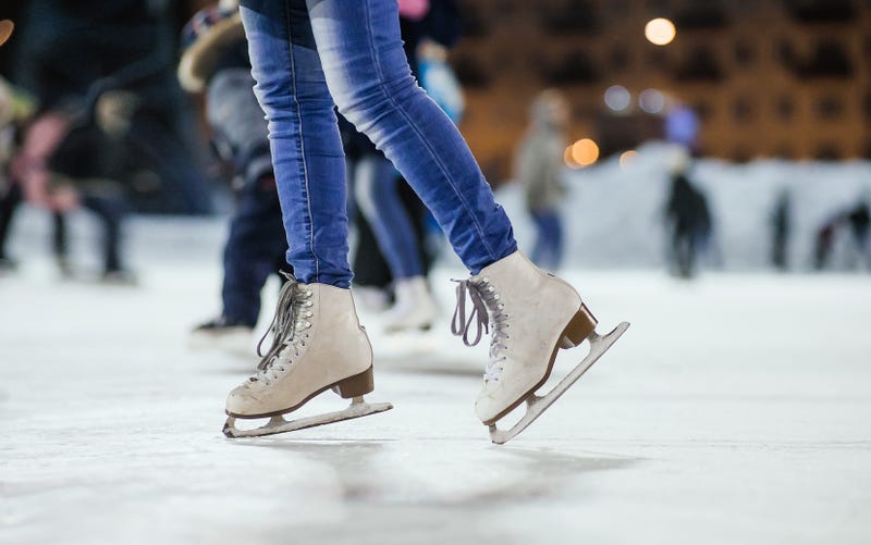 Ice skates on ice