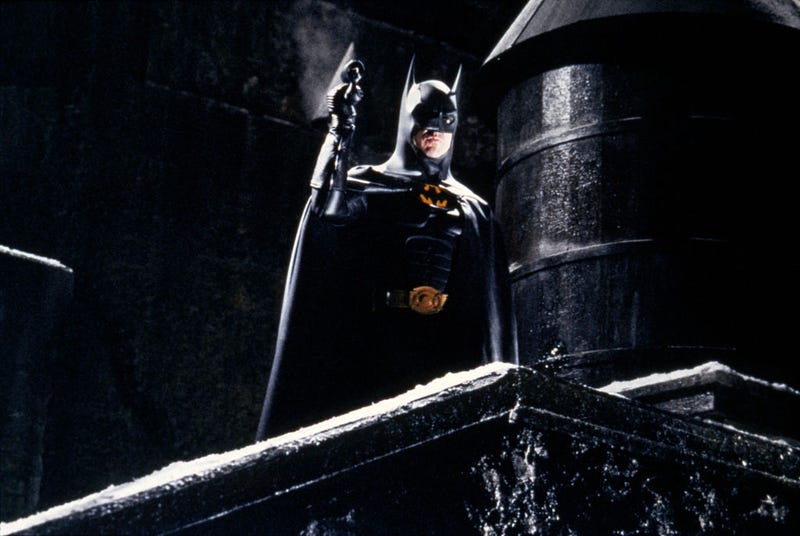 Michael Keaton on the set of Batman Returns