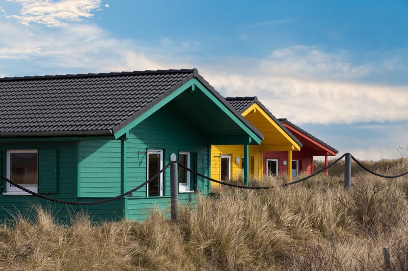 Colorful wooden tiny houses on the island Dune near island Helgoland. Los Angeles' newest "tiny home village" opened Friday in Tarzana to provide transitional housing to 150 people experiencing homelessness. (Photo by Getty Images)