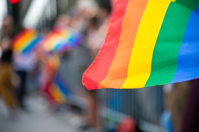 Rainbow flag at a Pride parade