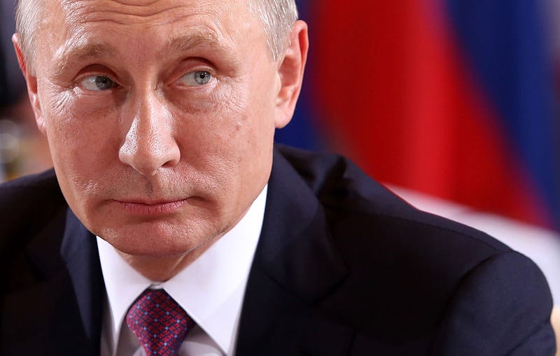 FILE - Russian President Vladimir Putin attends a meeting to discuss the Ukrainian peace process at the German federal Chancellery on Oct. 19, 2016 in Berlin, Germany.