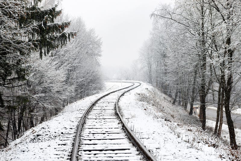 Snowy Train Tracks