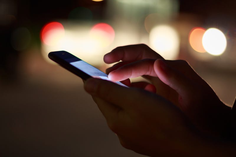 Dialing smartphone stock photo.