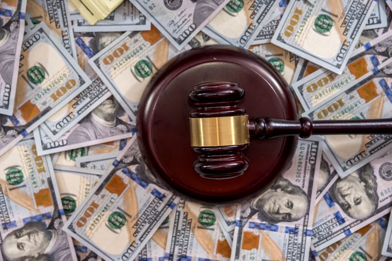 gavel and money