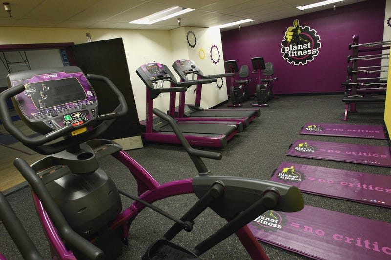 Exercise machines inside Planet Fitness