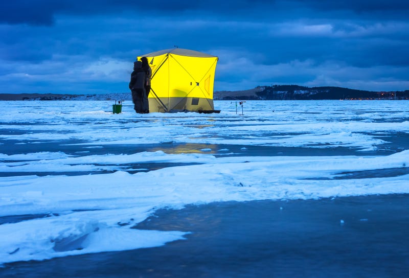 Ice Fishing, Ice Rescue, Red Lake, Minnesota