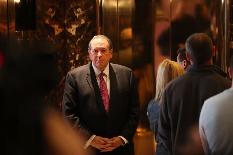  Arkansas Governor Mike Huckabee arrives at Trump Tower on November 18, 2016 in New York City.