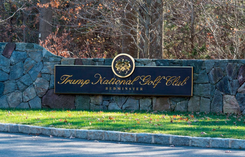 A sign greets visitors to the Trump National Golf Club in Bedminster Township, New Jersey