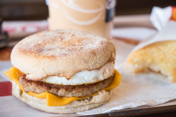 Fast food breakfast sandwich