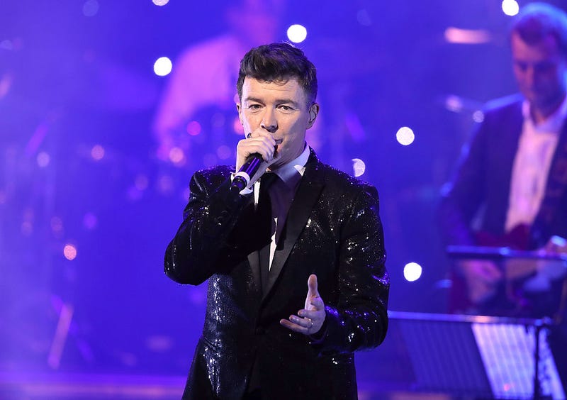Rick Astley performs on stage during The Magic of Christmas at London Palladium on November 27, 2016 in London, England.