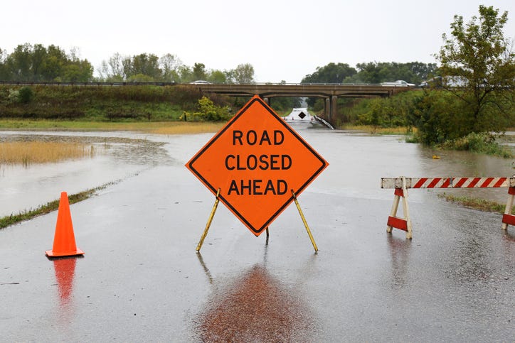 flooded road