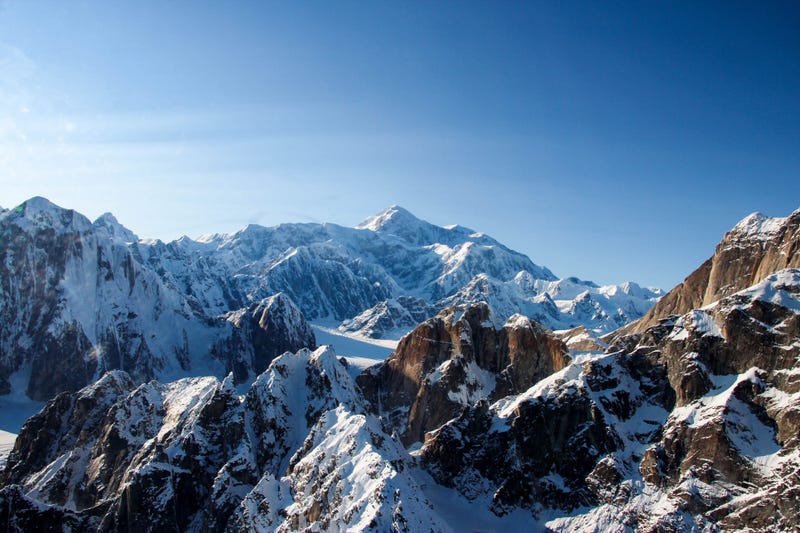 High above Denali National Park and Preserve in Alaska.
