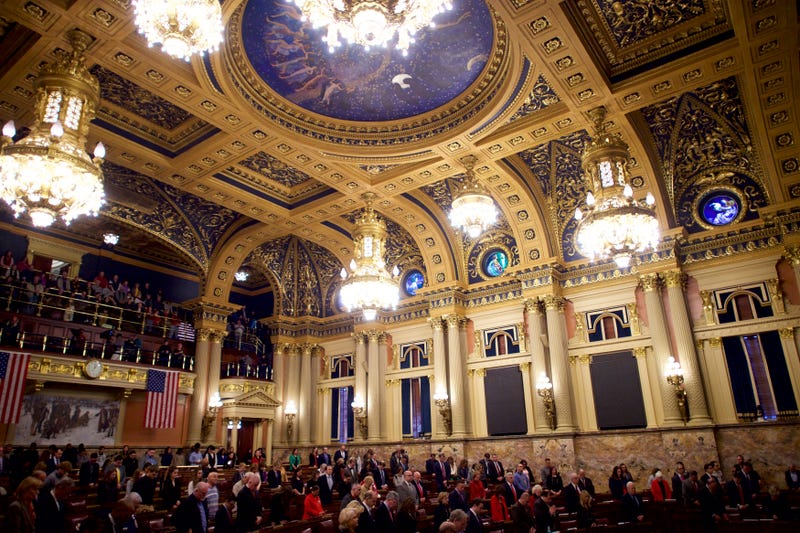 The House of Representatives chamber of the Pennsylvania Capitol Building in Harrisburg, Pennsylvania