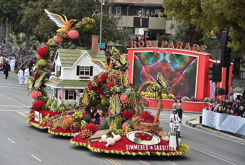 The Ragu float participates in the 128th Tournament of Roses Parade Presented by Honda on January 2, 2017 in Pasadena, California.