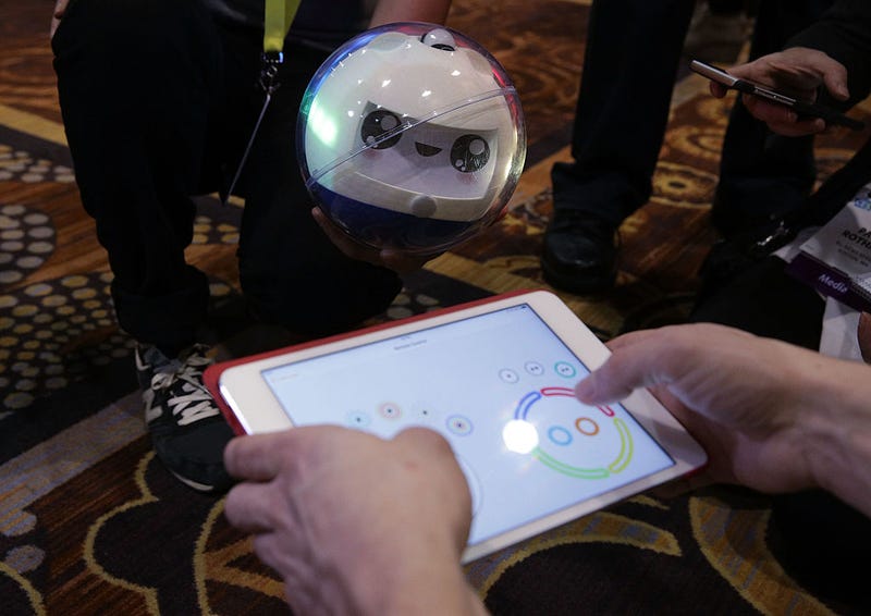Leka, an interactive robot designed for children with special needs, such as autism and other developmental disabilities, is seen during a press event for CES 2017 at the Mandalay Bay Convention Center on January 3, 2017 in Las Vegas, Nevada. 