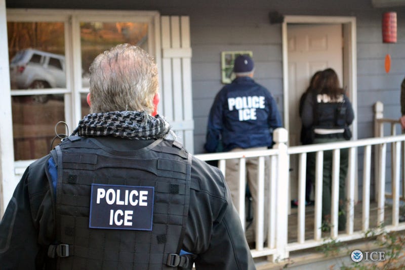 In this handout provided by U.S. Immigration and Customs Enforcement, Foreign nationals were arrested during a targeted enforcement operation conducted by U.S. Immigration and Customs Enforcement (ICE) aimed at immigration fugitives, re-entrants and at-large criminal aliens February 9, 2017 in Atlanta, Georgia. (Photo by Bryan Cox/U.S. Immigration and Customs Enforcement via Getty Images)