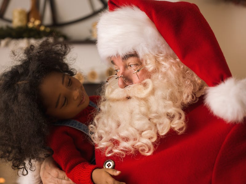 little girl with Santa