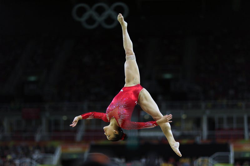 Laurie Hernandez performing her routine which won her the silver medal