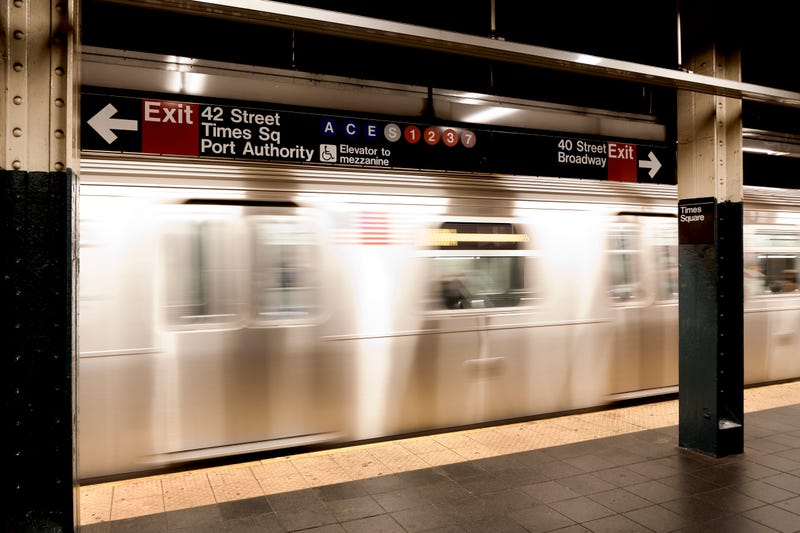 Subway runs at Times Square–42nd Street/Port Authority Bus Terminal. 