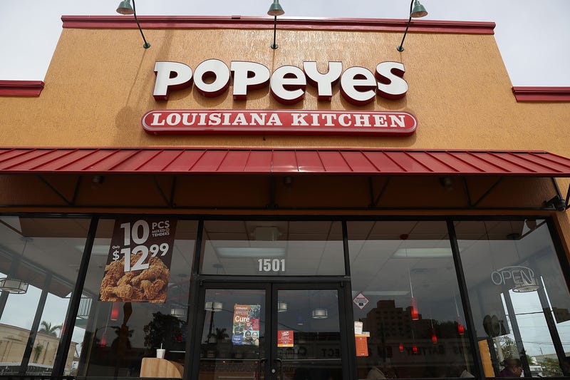 MIAMI, FL - FEBRUARY 21: A Popeyes restaurant is seen on February 21, 2017 in Miami, Florida. Burger King and Tim Horton's owner Restaurant Brands International has announced plans on buying Popeyes Louisiana Kitchen in a deal valued at $1.8 billion.
