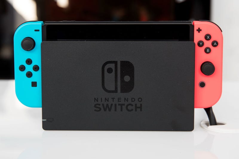The new Nintendo Switch game console is displayed at a pop-up Nintendo venue in Madison Square Park, March 3, 2017 in New York City. The Nintendo Switch console goes on sale today and retails for 300 dollars. (Photo by Drew Angerer/Getty Images)