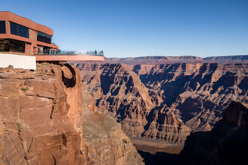 Skywalk glass observation bridge at Grand Canyon West Rim.