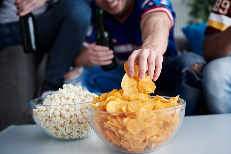 Friends snacking on junk food.