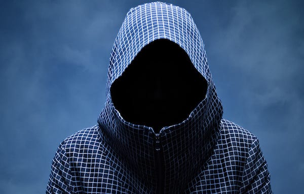 Invisible man in a hood
