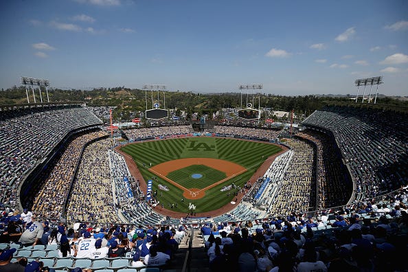 Dodger Stadium is the home of the Dodgers.