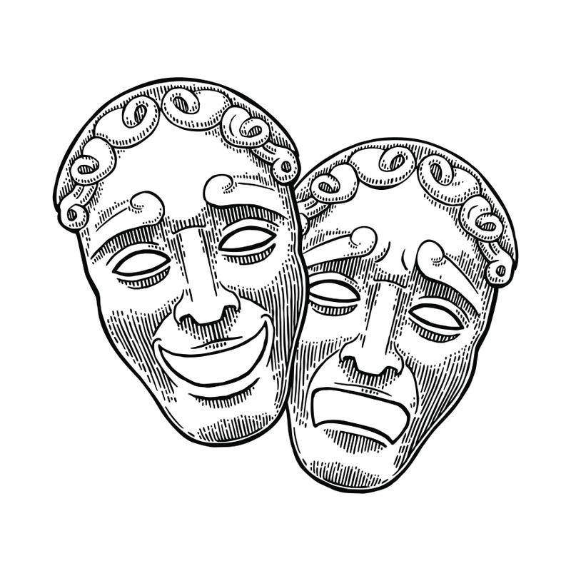 Theater mask illustration. 