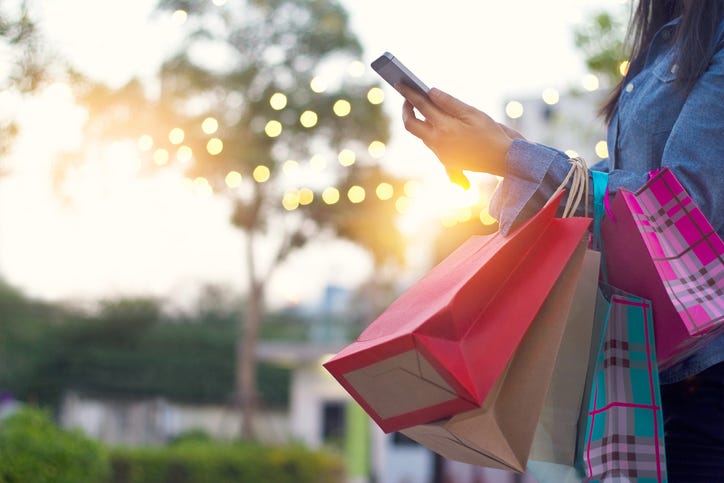spring clothes shopping bags