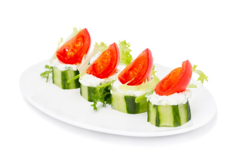 big y cucumber tomato cheese bites