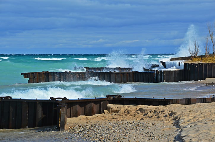 windy day on Lake Michigan
