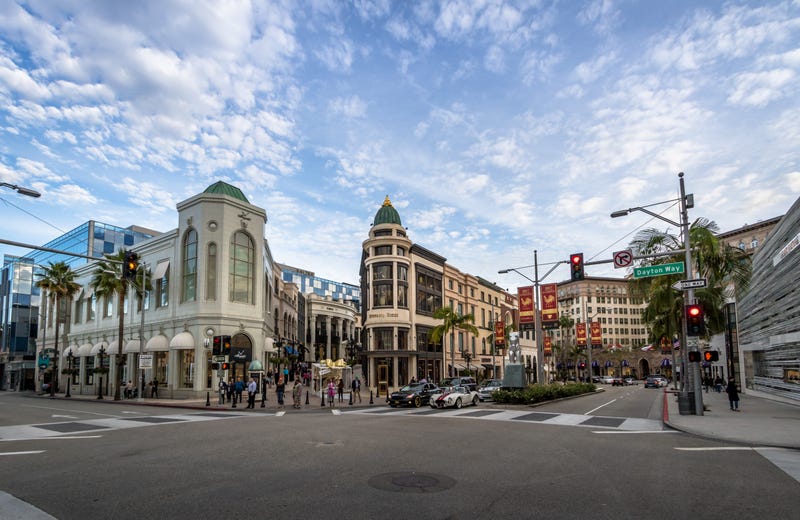 intersection with upscale buildings