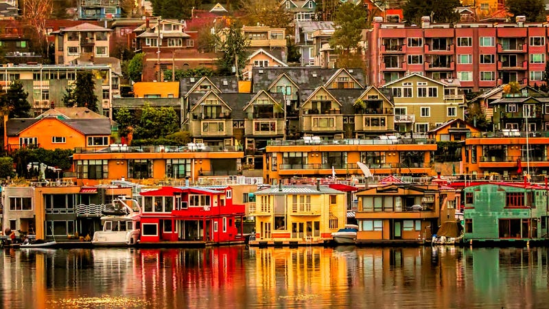 Houseboats on Lake Union in Seattle