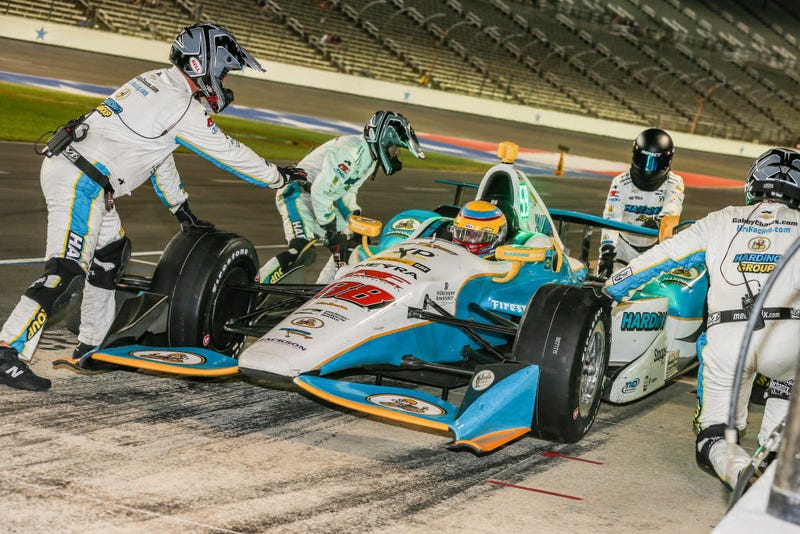 Temperatures are too cold for IndyCar drivers to make their test runs at TMS