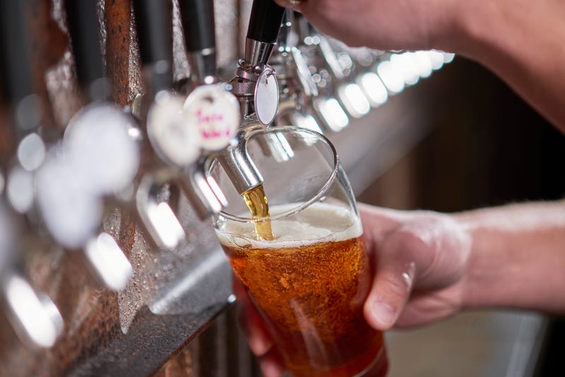 Pouring draught beer