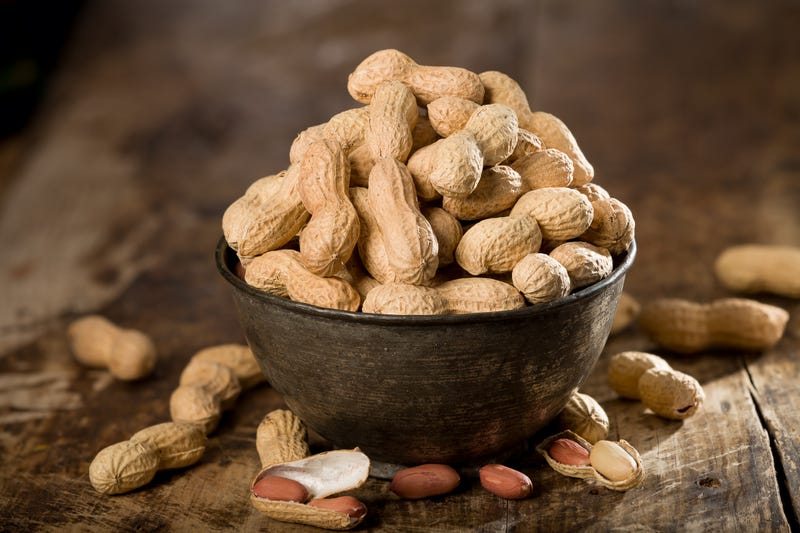 Peanuts in a bowl. 