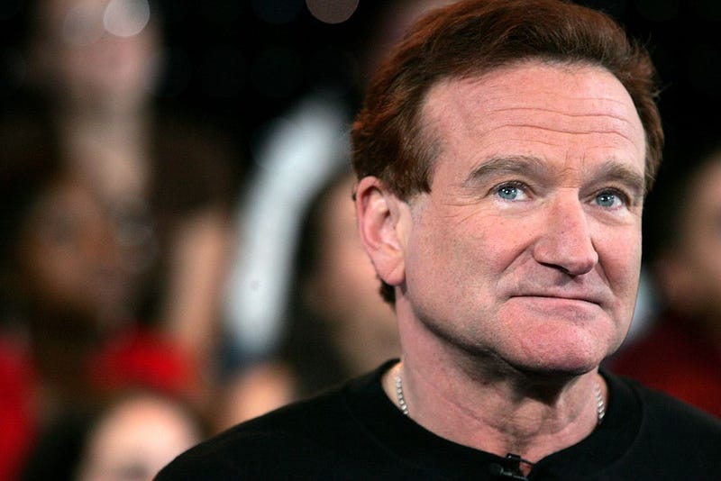 Actor Robin Williams appears onstage during MTV's Total Request Live at the MTV Times Square Studios