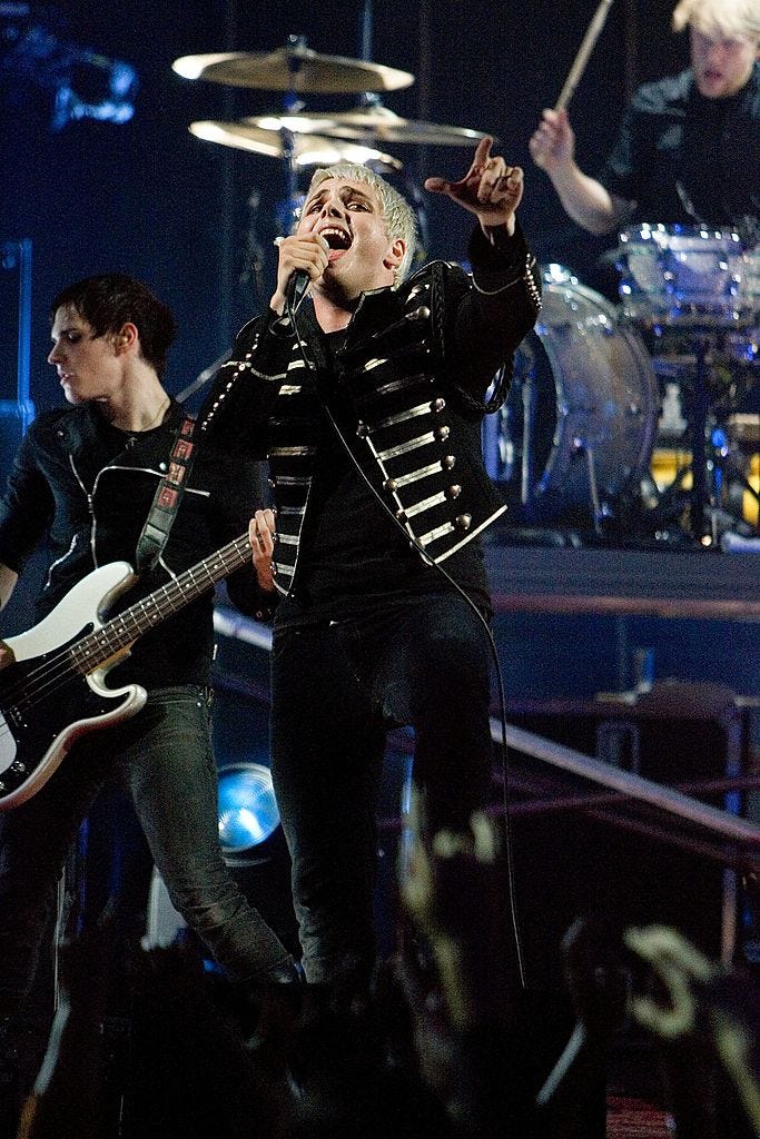 Gerard Way of the band My Chemical Romance performs at the MTV2 $2 Bill Concert Series September 6, 2006 in Philadelphia, Pennsylvania