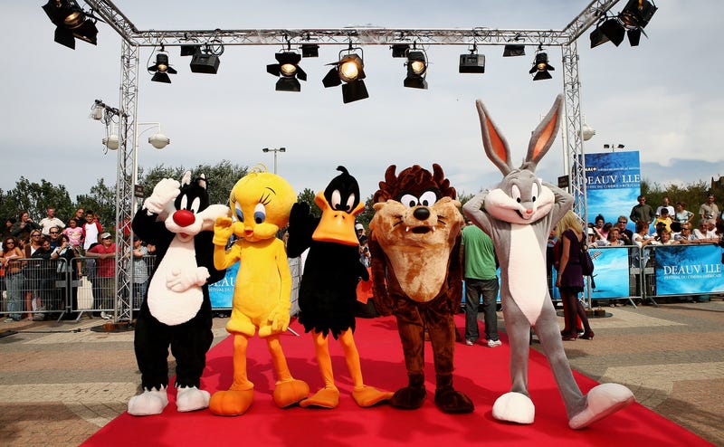 Cartoon characters Sylvester the cat, Tweety Bird, Daffy Duck, Tazmanian Devil and Bugs Bunny arrive at the "Scooby-Doo! Pirates Ahoy" premiere at the 32nd Deauville Festival Of American Film on September 9, 2006 in Deauville, France.