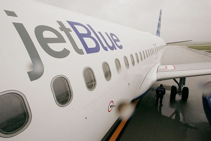 A JetBlue Airways jet sits on the tarmac at O'Hare Airport October 26, 2006 in Chicago, Illinois.
