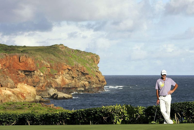 Geoff Ogilvy looks on at the Poipu Bay Golf Course on Kauai.