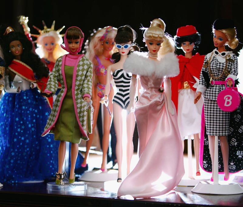 various barbies lined up