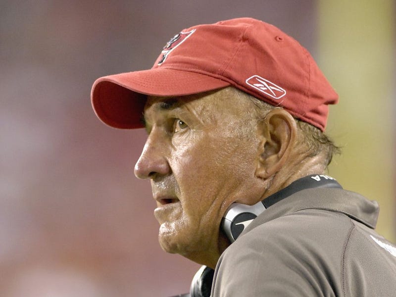 Defensive Coordinator Monte Kiffin of the Tampa Bay Buccaneers, who died Thursday at the age of 84. Kiffin spent a number of years with the Vikings in his long, storied career as an NFL defensive coach.